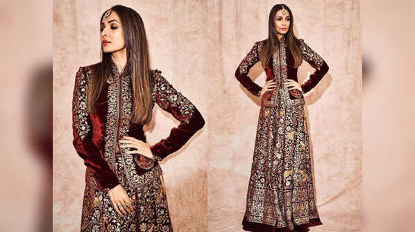 Jacket blouse with velvet lehenga