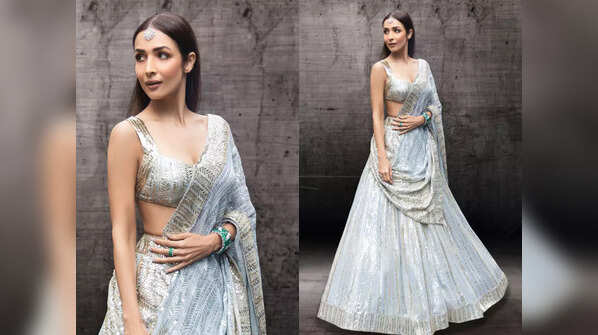 Icy blue lehenga