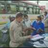 Meerut: Police penalises people who were found to be not wearing masks, in the wake of Covid-19 pandemic. Buses of Uttar Pradesh State Road Transport Corporation also checked to look for violators.