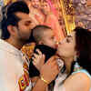 ​Pic: Yuvraaj Hans and Mansi Sharna give a kiss of love to their son Hredaan