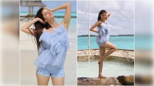 The tulle top and shorts
