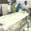 President Ram Nath Kovind pays tribute to Union minister and Lok Janshakti Party (LJP) leader Ram Vilas Paswan at the latter's residence.