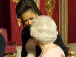 There was a breach in the royal protocol when she embraced Michelle Obama