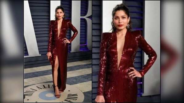 Red shimmery sequin outfit