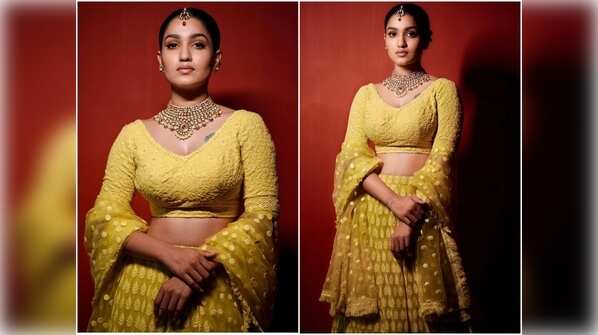 Saniya Iyappan looks like a ray of sunshine in this yellow lehenga