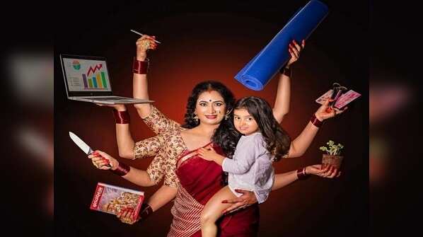 Shwetha Srivatsav poses as modern day Durga