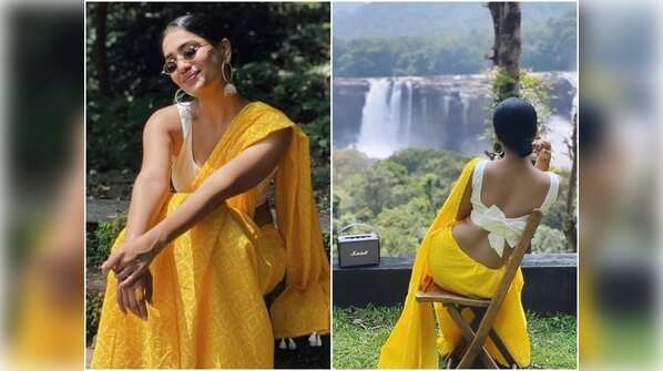 Saniya Iyappan is a sight to behold as she stuns in a bandhani saree