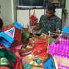 Article image for: Artist Harshada Satam prepares pretty Diwali lanterns made from authentic Paithani saris