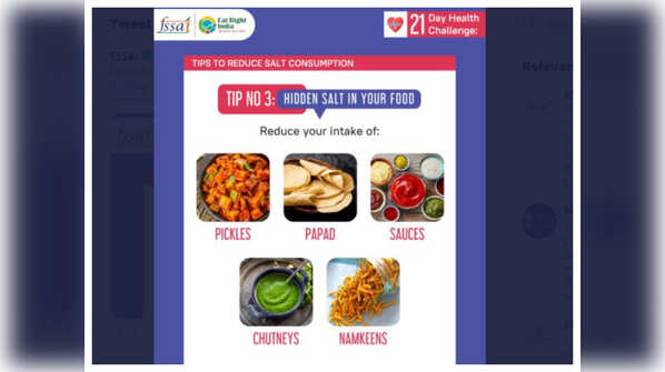 Reduce the consumption of foods with high salt content