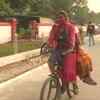 Bihar: A girl arrived at a polling booth in Patna with her grandmother on cycle to cast vote in the 2nd phase of  Bihar elelctions