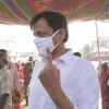 MoS home and BJP leader Nityanand Rai cast his vote at a polling booth in Karanpura, Hajipur assembly constituency