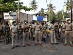 Police security outside Alibaug police station