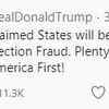 All of the recent Biden claimed States will be legally challenged by us for voter fraud and state election fraud, Trump says