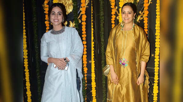 Hina Khan, mom-to-be Anita Hassanandani glow in festive glory along with other TV celebs as they attend Ekta Kapoor’s Diwali bash; in pics