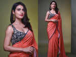 The sunset-hued sari
