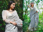 The striped sari