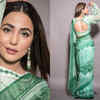 Article image for: Hina Khan's abstract print sari is a piece of art!