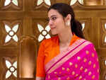 All the times Kajol paired her saris with contrasting blouses!