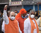 GHMC polls: Amit Shah holds roadshow in Hyderabad