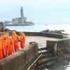 Tamil Nadu: NDRF team at Kanyakumari seashore.