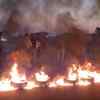 Congress workers blocked national highway by burning tyres in Vadodara