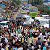 Farmers stage protest blocking Belagavi-Bagalkot road in Belagavi.