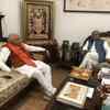 Haryana chief minister Manohar Lal Khattar meeting with Union agriculture minister Narender Tomar at his residence on Tuesday afternoon