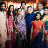 Allu Arjun and his family pose with the newlywed couple