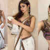 Article image for: <i class="tbold">mouni</i> Roy in a bordered white sari with beautiful choli is elegance personified