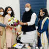 Article image for: Kangana Ranaut meets Rajnath Singh with her 'Tejas' team and sister Rangoli Chandel for his blessings