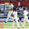 Article image for: Cummins sends <i class="tbold">Mayank Agarwal</i> back
