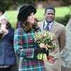 Middleton's Miu Miu coat embellished with gold buttons at a Christmas Day service