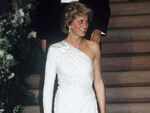 Diana in the iconic crystal-beaded silk chiffon gown