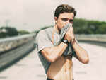 ​Do not use your T-shirt to wipe off the sweat