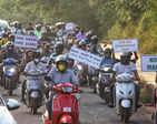 A bike rally held to protest against the marinas
