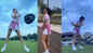 Jacqueline Fernandez enjoys a game of golf as she shares pictures and videos from her first golf session