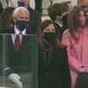 Outgoing Vice President Mike Pence arrives at the US Capitol with his wife Karen Pence