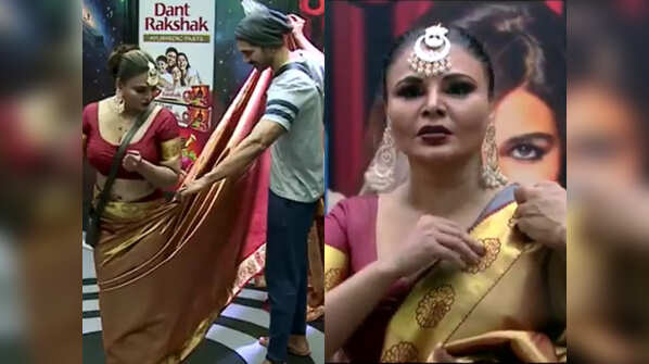Draping her saree