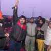Agitating farmers raise slogans 'Jai Jawan, Jai Kisan', 'Inquilab Zindabad' at Ghazipur border (Delhi-Uttar Pradesh)