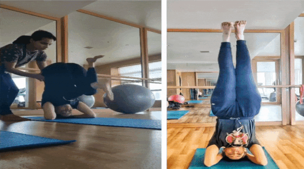 Tamannaah nails the headstand to perfection