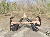 Actresses Meera Sarang and Purva Shinde enjoy outdoor workouts