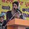 Article image for: Priyanka Gandhi addresses public gathering after meeting deceased farmer's family in Rampur
