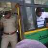 Bengaluru: Police detain the protesters who were agitating outside Yelahanka Police Station against the farm laws as part of the countrywide 'chakka jaam' called by farmers today.