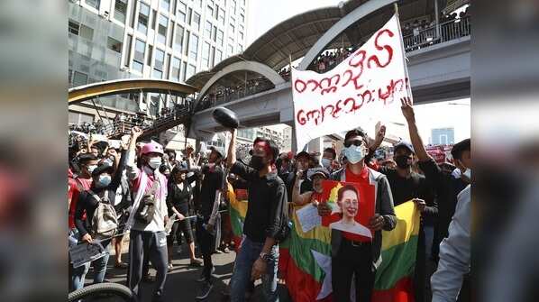 Thousands protest in Myanmar