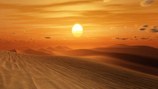 Dust from Sahara turns European landscape into Martian orange