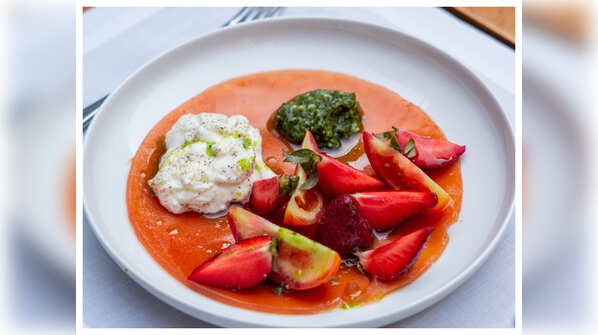 Strawberry and Tomato Buratta by Chef Anooj Wadhawan