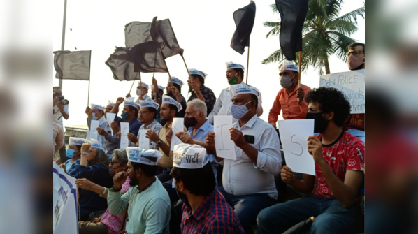 AAP protests against Disha Ravi's arrest