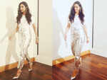 Silver high-waist pants