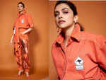 Orange sequinned pants
