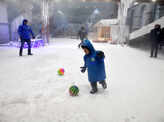 Mumbaikars attend the launch of Snow World